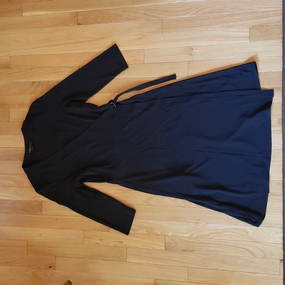 BCBG MaxAzria Black Wrap Midi Dress - Picture 2 of 7